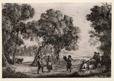 Landskap med en countrydans (liten tallerken) av Claude Lorrain
