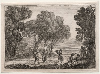 Landskap med en liten tallerken med countrydans, ca. 1637. av Claude Lorrain