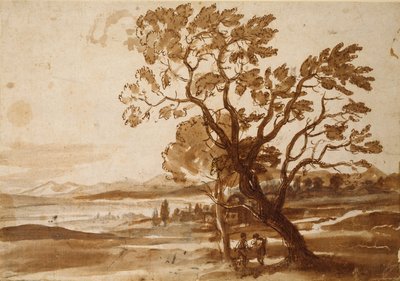 Landskap med to trær, c1638 av Claude Lorrain