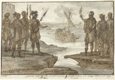 Møte av Aeneas med Pallas, sønn av Euander (Evander) av Claude Lorrain