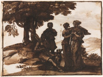 Pastoral scene med klassiske figurer, ca. 1640-1645. av Claude Lorrain