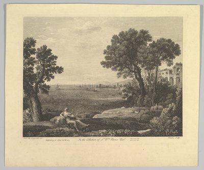 Havlandskap med Bacchus og Ariadne, 1742. av Claude Lorrain