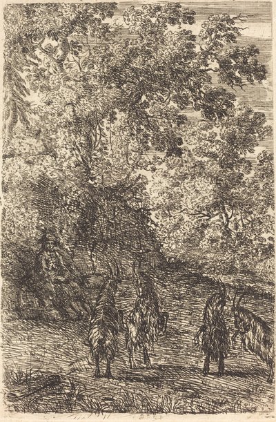 Hyrde med fire geiter (Les quatre chèvres) av Claude Lorrain