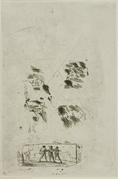 Studer for en scene med Brigands av Claude Lorrain