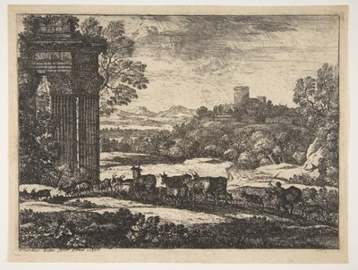 Flokken som vender tilbake i stormfullt vær, ca. 1650-51. av Claude Lorrain