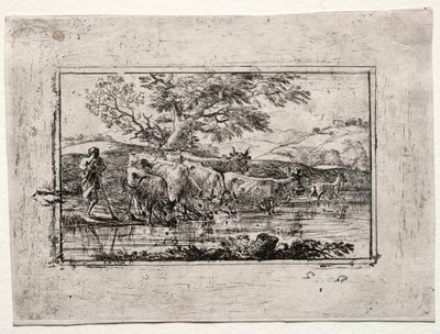 Flokken ved vanningsplassen, 1635. av Claude Lorrain