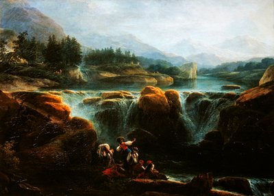 Sveitsisk landskap, ca. 1790-94 av Claude Louis Chatelet