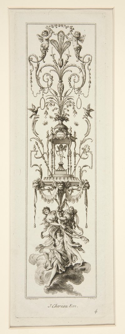 Tittelside og tre ark fra Cahier d av Claude Louis Desrais