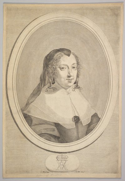 Anne av Østerrike, ca. 1645. av Claude Mellan