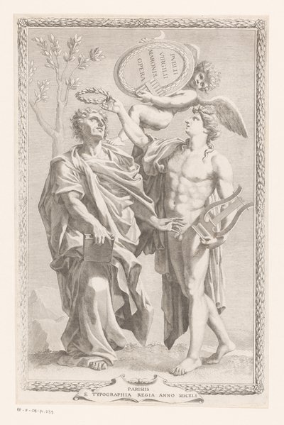 Apollo kroner Publius Vergilius Maro Tittelside for: Publius Virgilius Maro, Publius Virgilius Maronis Opera, 1641 av Claude Mellan