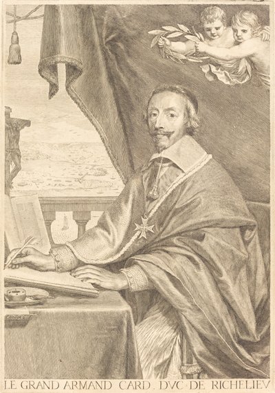 Armand Jean du Plessis, kardinal Richelieu av Claude Mellan