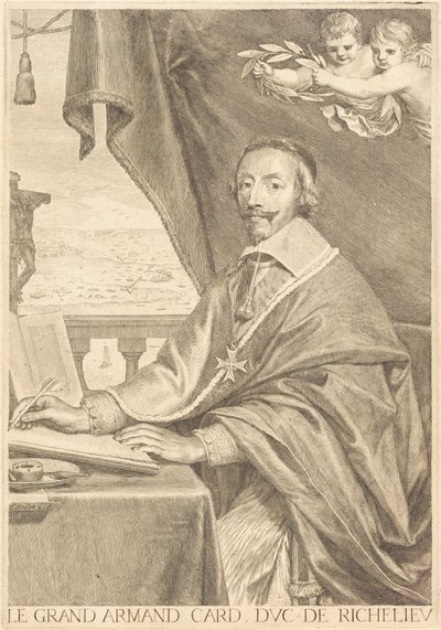 Armand Jean du Plessis, kardinal Richelieu av Claude Mellan