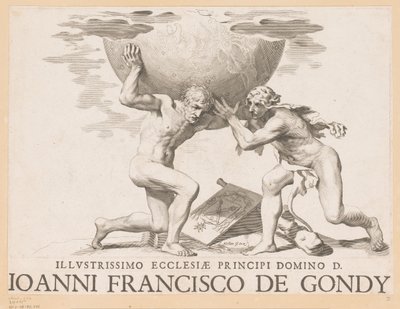Atlas gir himmelsfæren til Hercules av Claude Mellan
