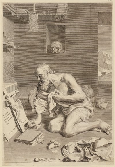 Den botsferdige Sankt Hieronymus av Claude Mellan