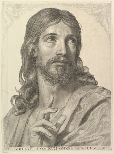 Byste av den voksne Kristus av Claude Mellan