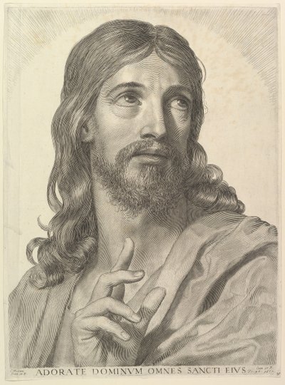 Byste av den voksne Kristus, 1652. av Claude Mellan