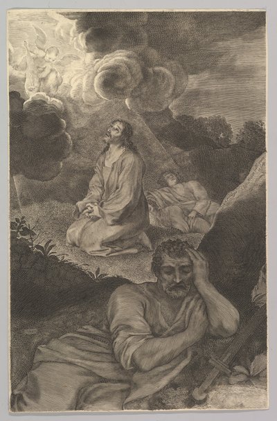 Kristus i olivenhagen, 1600-tallet. av Claude Mellan