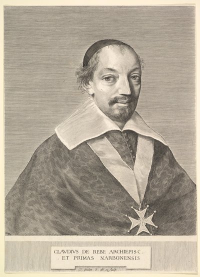 Claude de Rebé, erkebiskop av Narbonne. av Claude Mellan