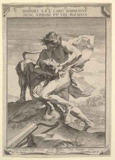 David Strangling the Lion, 1631. av Claude Mellan