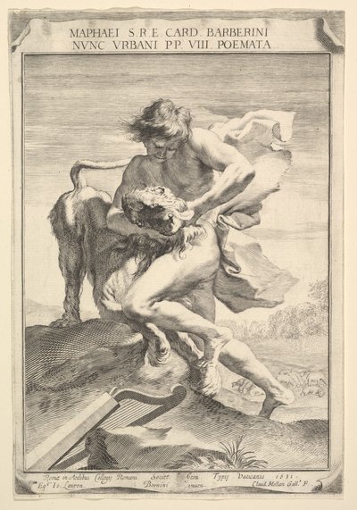 David Strangling the Lion, 1631. av Claude Mellan