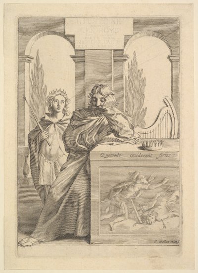 David: Tittelside for Talon, LHistoire Sainte, III, 1645. av Claude Mellan