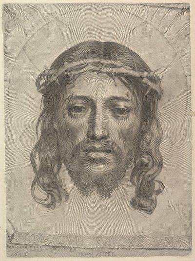 Kristi ansikt på St. Veronicas Cloth, 1649. av Claude Mellan
