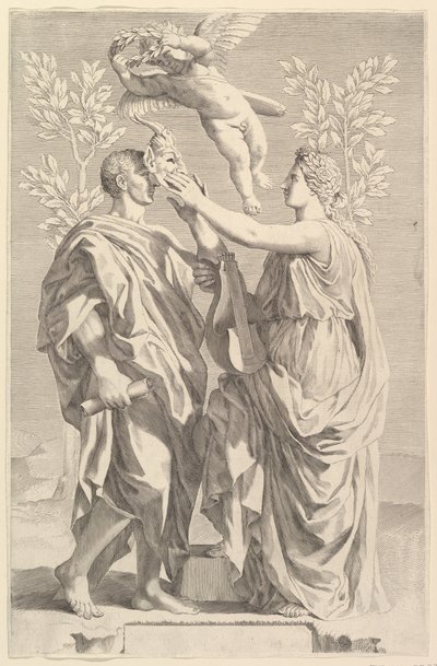 Frontispice: Horace, Quintus Horatius Flaccus, 1642 av Claude Mellan