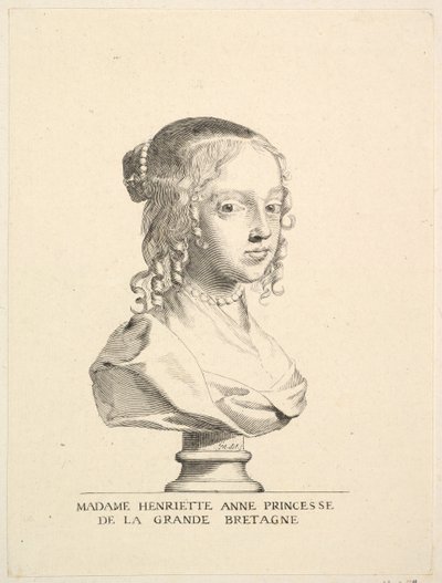 Henriette-Anne av England, hertuginne av Orleans. av Claude Mellan