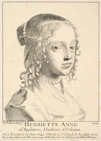 Henriette-Anne dAngleterre, hertuginne dOrléans. av Claude Mellan