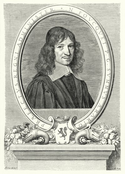 Nicolas Fouquet, finansinspektør i Frankrike under Louis XIV (gravering) av Claude Mellan