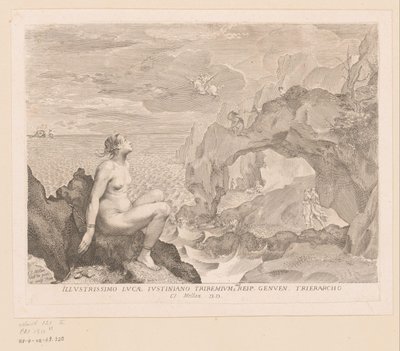 Perseus kommer for å frigjøre Andromeda av Claude Mellan