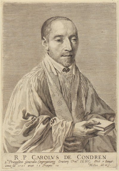 Portrett av Charles de Condren av Claude Mellan