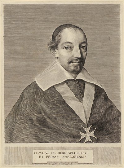 Portrett av Claude de Rebé, erkebiskop av Narbonne av Claude Mellan