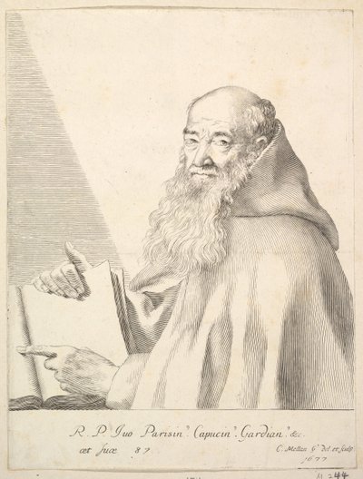 Portrett av far Yves, 1677. av Claude Mellan