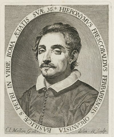 Portrett av komponisten Girolamo Frescobaldi 1583-1643, 1634 av Claude Mellan