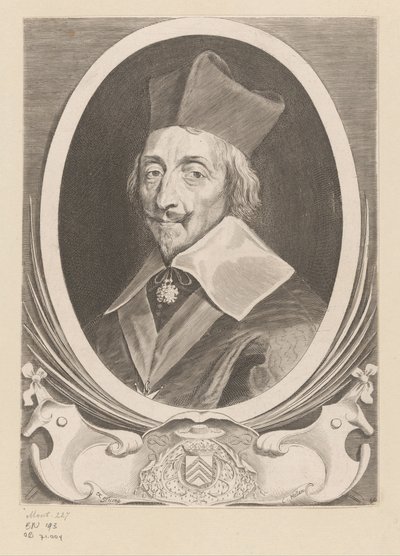 Portrett av Armand-Jean du Plessis, kardinal de Richelieu av Claude Mellan