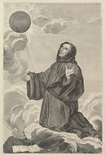 St. Benedikt i ekstase. av Claude Mellan