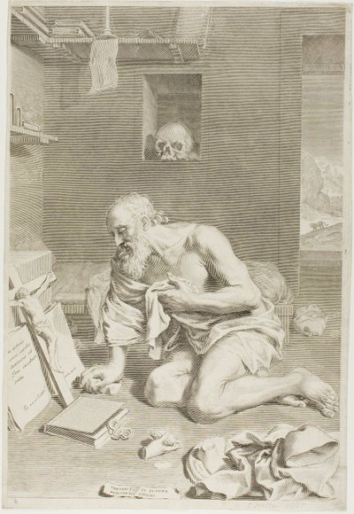 St. Hieronymus ber av Claude Mellan