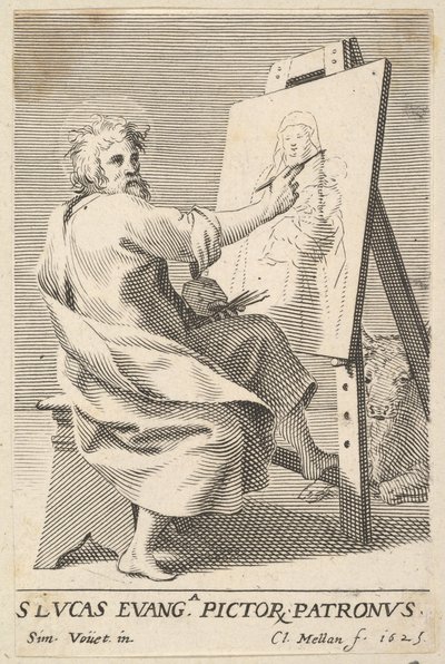 St. Luke maler jomfruen, 1625. av Claude Mellan