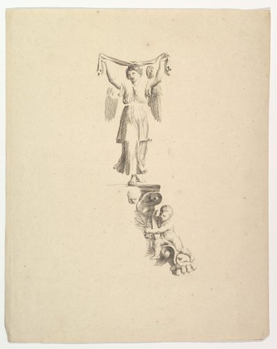 Statue av en engel. av Claude Mellan