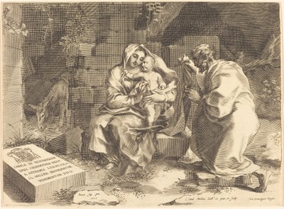 Den hellige familie av Claude Mellan