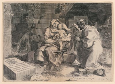 Den hellige familie av Claude Mellan