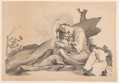 Jomfru og barn av Claude Mellan