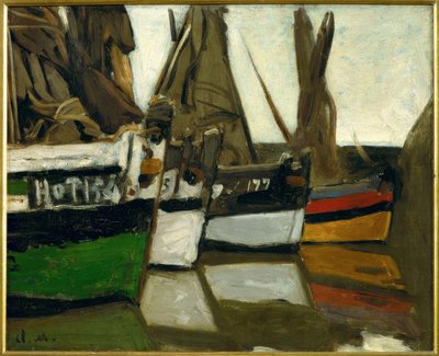 Fiskebåter, Honfleur av Claude Monet