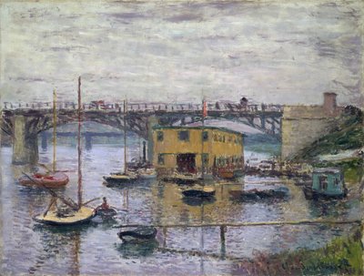 Bro ved Argenteuil på en grå dag, ca. 1876 (olje på lerret) av Claude Monet