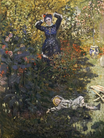 Camille og Jean i hagen på Argenteuil av Claude Monet