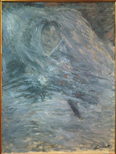 Camille på dødsleiet (kunstnerens første kone 1847-1879) av Claude Monet