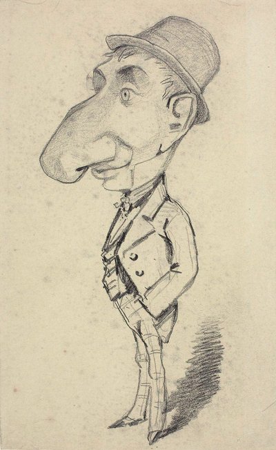Karikatur av en mann med stor nese av Claude Monet