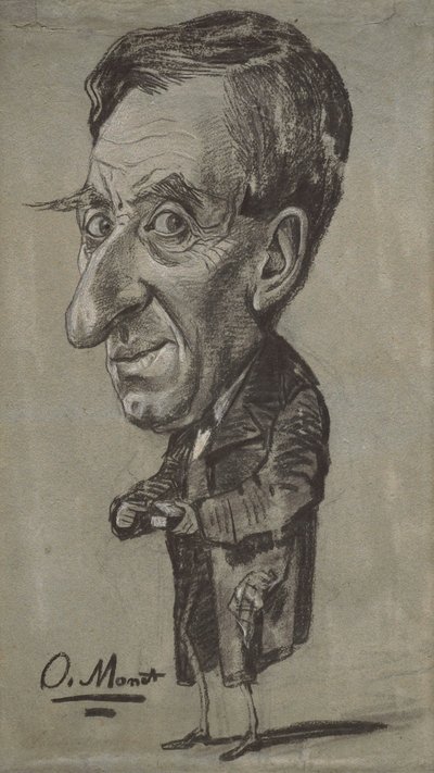 Karikatur av en mann med en snusdåse av Claude Monet