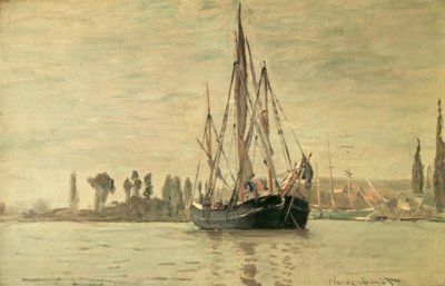 Chassemarée for anker (Rouen) av Claude Monet